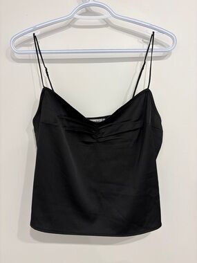 Abercrombie and Fitch Black Satin Spaghetti Strap Cami Top